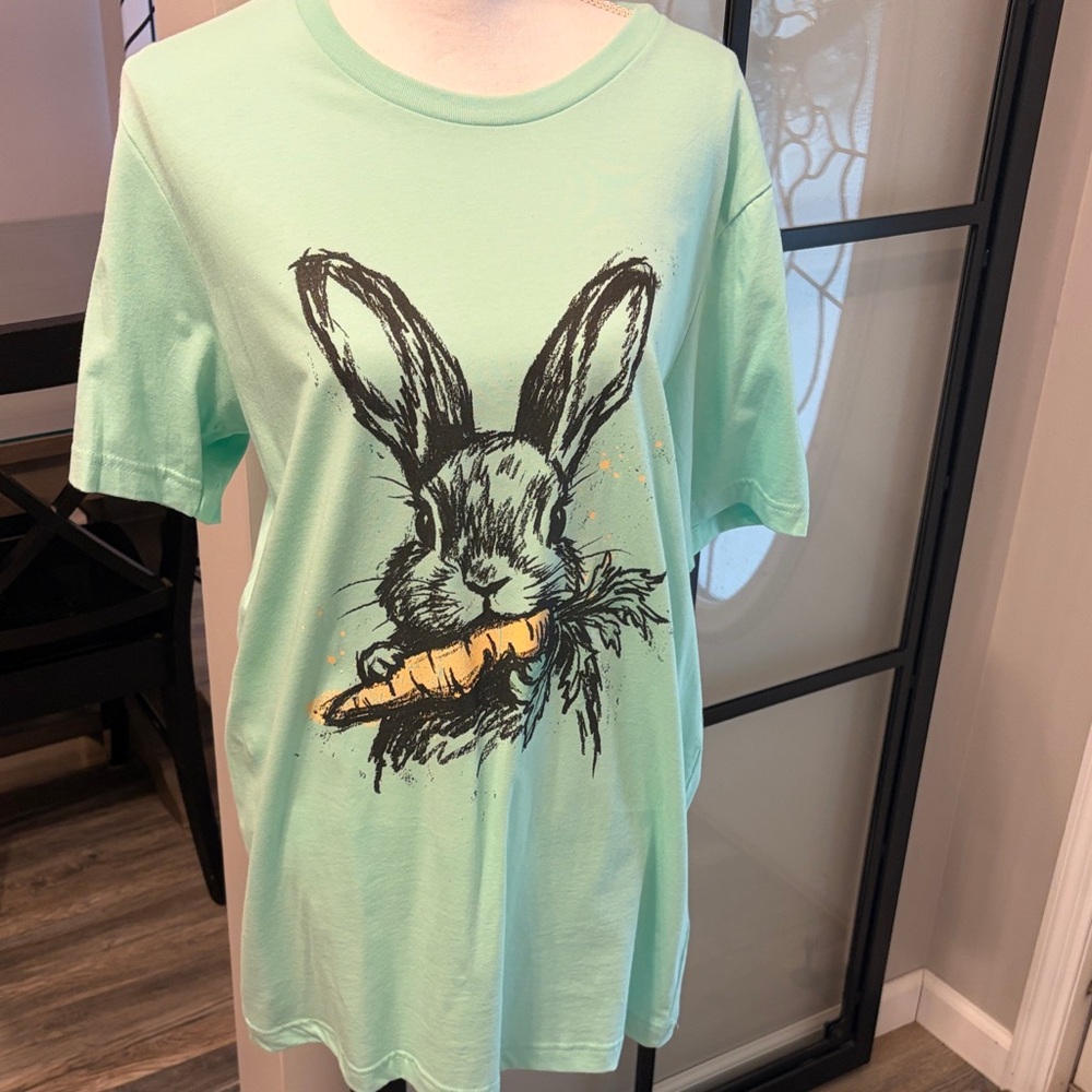 New With Tags…Boutique Bunny With Carrot Graphic Tee with Splatter Detail